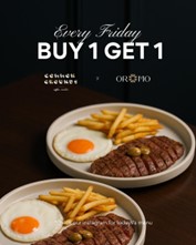 Promo Buy 1 Get 1 Common Grounds x Oromo, promo makan setiap Jumat, steak kentang goreng